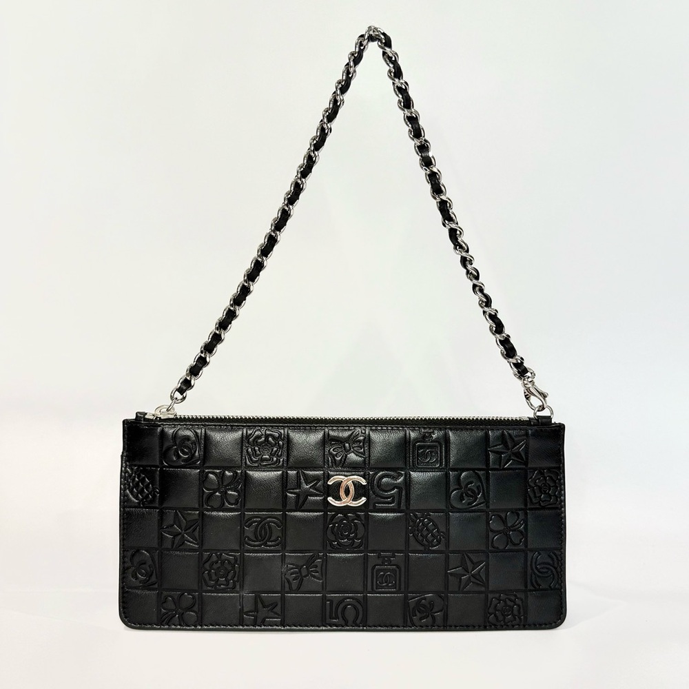 Vintage Chanel Black Symbols Pochette